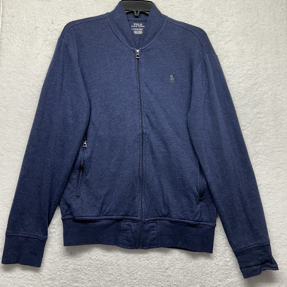 Polo Ralph Lauren Mens Size S Blue Luxury Jersey Baseball Full Zip Jacket